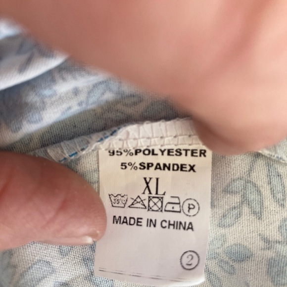 Caftan Muu Muu Long House Dress Blue Spandex sz XL - Picture 10 of 13